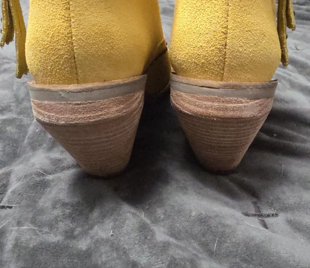 Dingo Mustard Ankle Boots with Studded Detail - Picture 6 of 10
